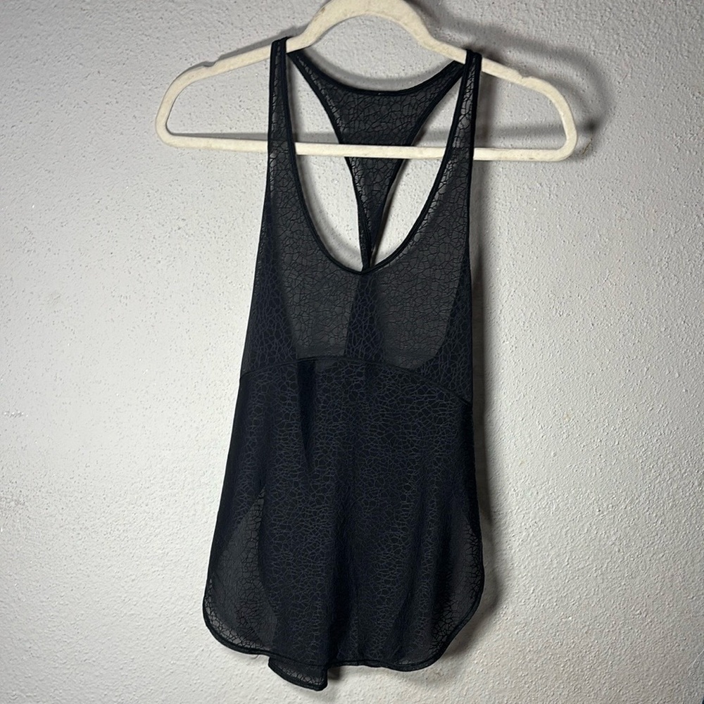 Lululemon Athletica Black Sheer Tank Top
